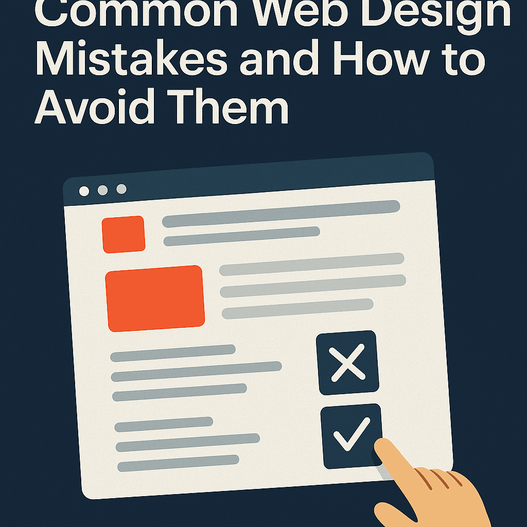 Before-and-after illustration of a cluttered webpage versus a clean, responsive design